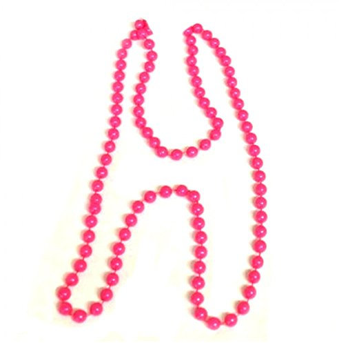 I LOVE FANCY DRESS Un collier de fausses perles roses de 100cm. (X24)