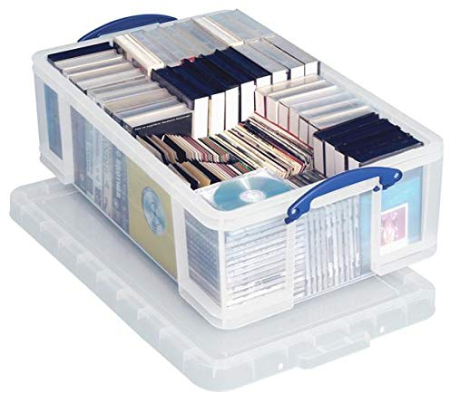 Really Useful Box Plastic 50 LITRE UNDERBED STORAGE BOXES, CLEAR, Pack of 6