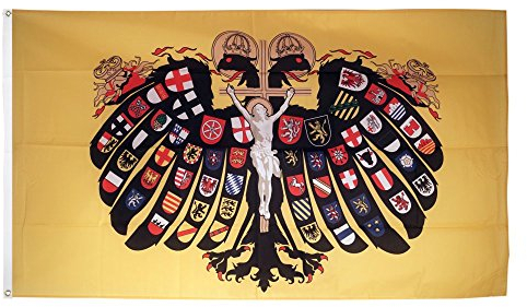 Flaggenfritze Fahne/Flagge Heiliges Römisches Reich Deutscher Nation Quaterionenadler + gratis Sticker