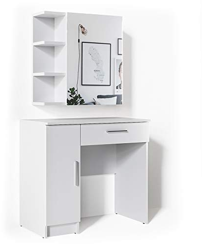 Vicco Schminktisch Fynnia Frisiertisch Kommode Frisierkommode Spiegel Weiß