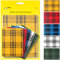 ZEFFFKA Premium Quality Large Plaid Tartan Fabric Iron-on Patches Inside & Outside Strongest Glue 100% Cotton Repair Decorating Kit Jeans Modern Cool Design 5 Pieces Size 5 by 7 (13 cm x 18 cm)