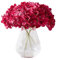 Kislohum Künstliche Hortensien, Seidenblumen, Blütenköpfe mit langen Stielen für Hochzeitsgestecke, Blumensträuße, DIY-Blumendekoration, Heimdekoration, 10 Stück, Fuchsia