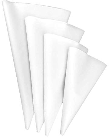 Beunyow 4 Größen Profi Spritzbeutel-Set, Wiederverwendbare Spritzbeutel aus Silikon Spritztüten Kuchen Dekoration Taschen für Spritztüllen Backen und Dekorieren (Weiß)