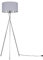 MiniSun | Modern Polished Chrome Metal Tripod Floor Lamp with a Grey and Chrome Shade | Home Décor, Bedside & Desk Lamp