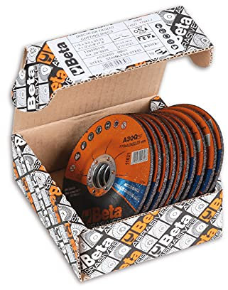 Beta 11021 125X3,2 - Dischi abrasivi da taglio per acciaio e inox, esecuzione a centro depresso, da utilizzare con smerigliatrici portatili angolari.