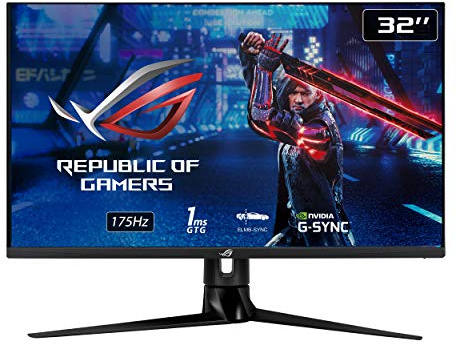 ASUS ROG Swift PG329Q 32” Gaming Monitor, 1440P WQHD (2560x1440), Fast IPS, 175Hz (Supports 144Hz), 1ms, G-SYNC Compatible, Low Motion Blur Sync, Eye Care, HDMI DisplayPort USB, Display HDR 600, Black