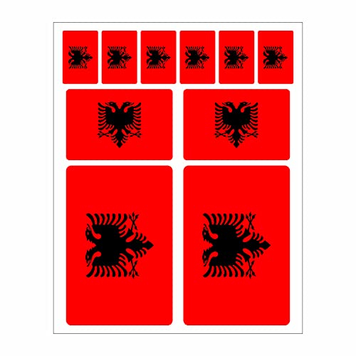 Generisch 10 Stück Flaggen Aufkleber Albanien Set | Sticker Albania Autoaufkleber