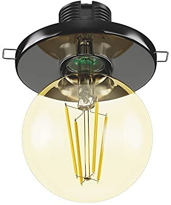 ledscom.de Porzellan Decken-Einbauleuchte TELA, rund, schwarz, 99mm + LED gold max. 818lm, 3-Stufen dimmen, extra-warmweiß