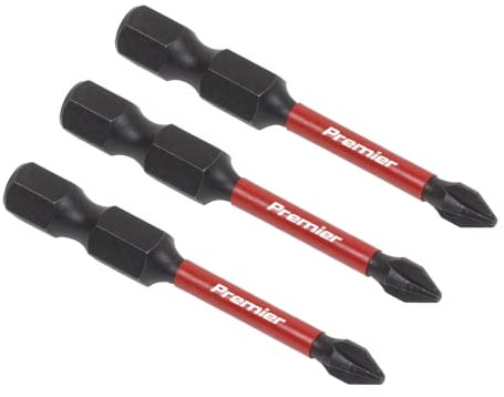 Sealey AK8229 50 mm - 3 Stück 50 mm Phillips #1 Schlagwerkzeug-Bit-Set