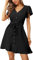 Aokosor Dresses for Women Summer Ladies Black Dress Shirt Ruffle Sleeve Dresses Size 6-8