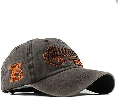 YULOONG Vintage Baseballmütze Baumwolle Sonnenhut Modestickerei Always New York City Sommer Outdoor Cap Unisex Braun