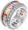 JewelryWe Schmuck Damen-Ring Elegant Bunte Zirkonia Regenbogen LGBTQ Gay Pride Männer Frauen Eternity Ring Verlobung Hochzeit Band GeschenkGröße 59