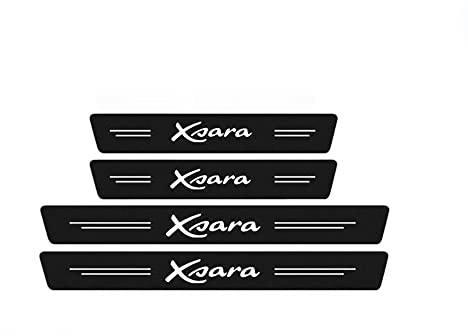 Leenax Enterprises 4 Stück Carbon EinstiegsleistenSchutz Aufkleber,für Citroen Xsara Logo 2021 2020 2019 2018 2017 2016 2015 2014 Kratzfest rutschfeste Anti-Kratz Styling SzubehöR