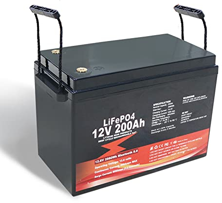 TGHY Batterie au Lithium Fer Phosphate 12V LiFePO4 Batterie 200Ah 3500 Cycles Batterie Lithium-ION pour Camping-Car, Solaire, Voiture électrique, Marine, Stockage d'énergie Domestique,200ah