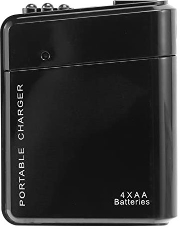 Black 4X AA Battery Portable Emergency Power Charger USB For Cell Phone
