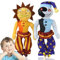 VEghee 2PCS Sundrop FNAF PlüSchtiere, Kawaii Sundrop Moondrop FNAF Security Breach Plüsch, Clownfigure Plüschkollektion Geschenke für Kinder und Fans.