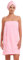 Knuffnee Peignoir de bain réglable en tissu éponge pour femme, rose, S-M