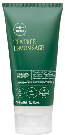 Tea Tree Lemon Sage Thickening Treatment, Volumizing Hair Mask, For Fine Hair, 5.1 oz