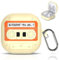 MOWYEOK Carcasa de silicona para Samsung, diseño retro con cinta adhesiva, compatible con Galaxy Buds Pro/Galaxy Buds Live/Galaxy Buds 2/Galaxy Buds2 Pro/Galaxy Buds FE con mosquetón/4 pegatinas