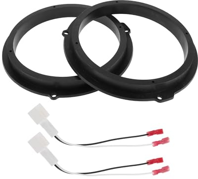 HEROFFIX Lautsprecher-Abstandshalter Ring 2 Stk ABS Schwarz | Für Ford Bronco Sport 2021, 6.5 Zoll, Tiefe 20mm, Reduziert Resonanzen, Für Ford Focus 2012-2018, Für Ford Fusion 2013-2020