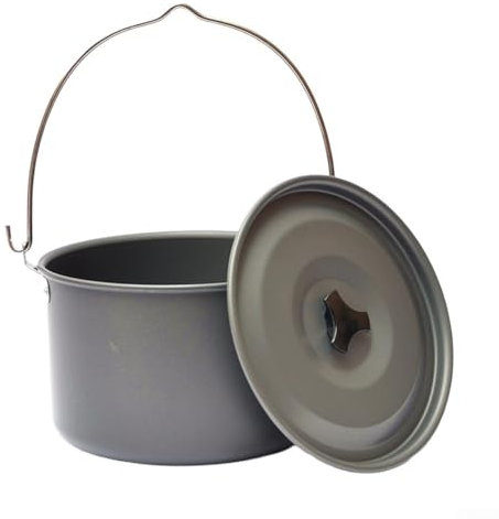 Direkt auf Feuer erhitzen, 8L Outdoor Camping Hängetopf für 4 6 Personen