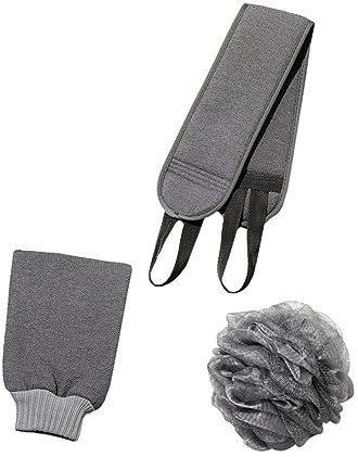 HONMEET Badehandschuhe Peeling Handschuh Satz Für Herren Hautfreundlich Daumenloch Design Rückenschrubber Geschmeidig Und Langlebig Badzubehör Für Gründliche Reinigung Zuhause