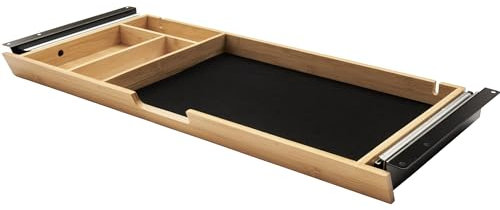 bümö Schreibtisch Organizer Schublade aus Bambus - große Unterbau Ablage für Stifte, Smartphones & Co. - einfach unter dem Tisch montierbar, Premium Schreibtisch Zubehör