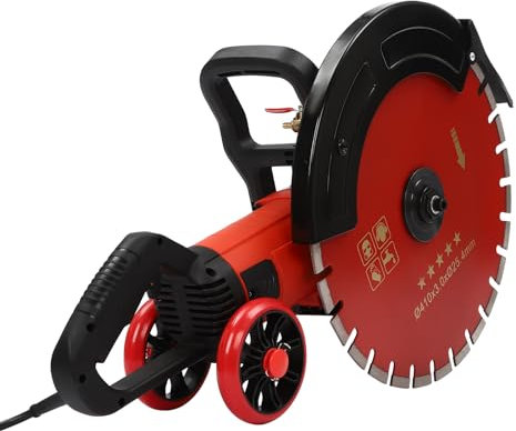 FUROMG Scie à béton, coupe-pavés, avec disque à tronçonner diamanté de 410 mm, profondeur de coupe 4000 W, coupe la maçonnerie, les dalles de trottoir, le béton, 220 V