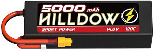 Batterie Lipo RC 14,8 V 4S 120 C 5000 mAh rechargeable avec prise XT60 pour Buggy RC Truggy 1/10 Échelle RC Camion Crawler Monster RC Voiture et Bateau