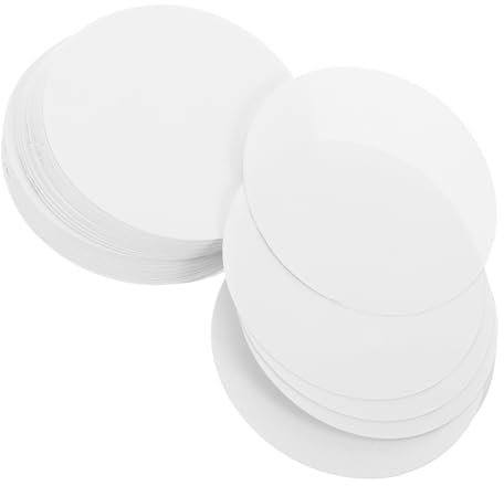 DIYEAH 100 Stück Blankopapiere Für Selbstgemacht Bastelprojekte Rundpapier 50mm Glatte Oberfläche Mehrzweckfähig Für Abzeichenherstellung Und Scrapbooking