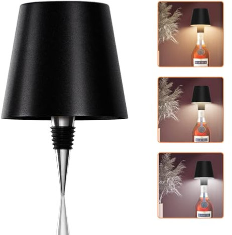 Wireless Bottle Lamp – LED Rechargeable Wine Bottle Light with 3-Color Stepless Dimming, Touch Control Night Lamp for Bedroom, Bar, Restaurant, Home Table Decor