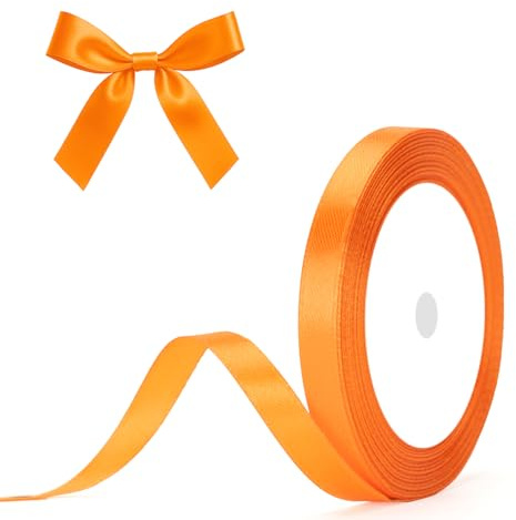 G2PLUS Orange Satinband 10mm: Dekoration Geschenkband, 22m Schleifenband zum Bastel, Dekoband für Geschenkverpackung, Dekoration
