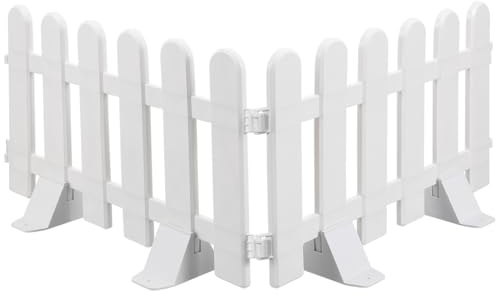 Gatuida Garden Fences DIY Decorative Fences: Plastic Fence Border White Plastic Kitchen Counter Storage Dining Table Service Workshop Bench Layout Craft Project Setup, 6 PCS