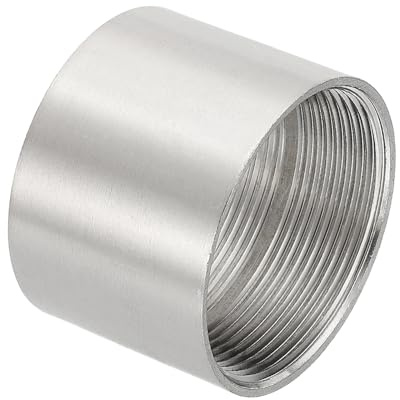 PATIKIL 304 Stainless Steel Pipe Coupling 2 x 2 Female BSPT Thread Straight Coupling Connectors Adapter Cast Pipe Fitting for Pump Accessories, Silver