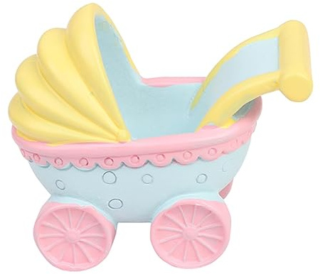 Kleiner Kinderwagen Dekofigur aus Kunstharz für Torte | Kartoon Modell, sehr Liebevoll und Realistisch Gestaltet, Passend als Geschenk oder Raumdeko