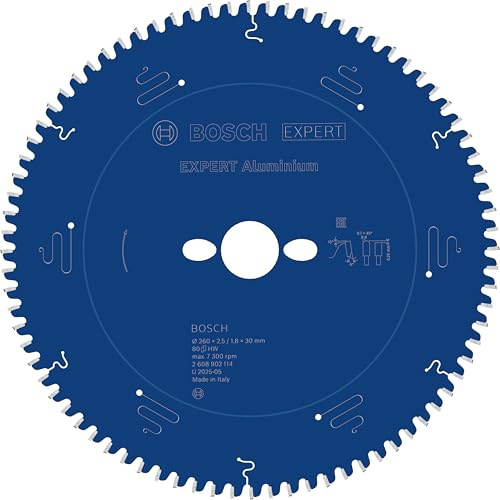 Bosch 1x Expert Aluminium Corded Circular Saw Blade for Mitre Saw | for Aluminium, Ø 260 mm, Professional Accessory Mitre Corded Circular Saw