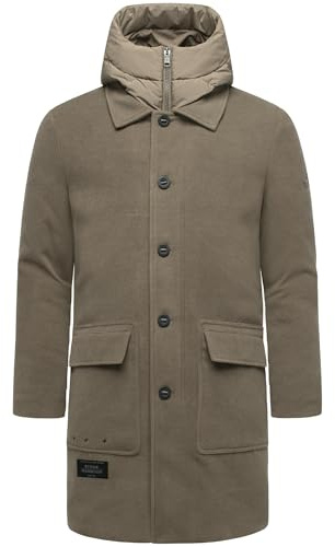 STONE HARBOUR Herren Wintermantel in Wollmantel-Optik langer gefütterter Trenchcoat mit herausnehmbaren Inlay Thiagoo XX S-3XL