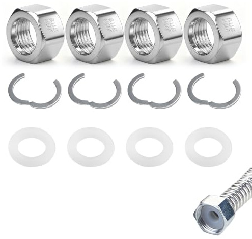 JOVYTH 4 Pezzi Raccordo 3/4 per Tubo Corrugato DN20, Kit di Collegamento in Acciaio Inox, per Impianto Solare e Sanitario