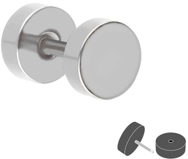 Treuheld Fake Plug - Edelstahl Ohrstecker zum Schrauben - Silber - Damen & Herren - 6 Größen