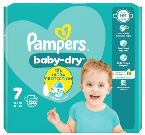 Pampers Baby Dry Windeln, Gr. 7 (17+ kg), 1er Pack (1 x 28 Stück)
