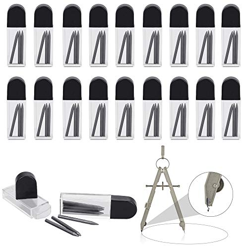 PERFETSELL 102 Stücke HB Zirkelminen 2mm Durchmesser Zirkelersatzminen Zirkel Ersatzminen 2.5cm Lang Minen für Zirkel Schwarz Zirkelmine für Grundschule Schule Studenten (3x 34er Dose)