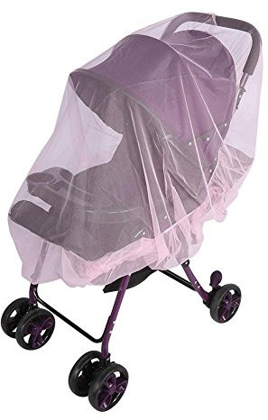 Zanzariera per bambini, Passeggino universale per bambini Passeggino Zanzariera Rete lavabile e traspirante Copertura di protezione in rete per passeggini, carrozzina, passeggino, navicella(Rosa)