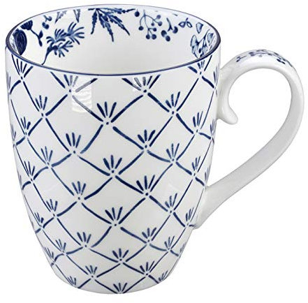 TOKYO design studio Gobelet bleu/blanc érable – Flora Japonica – 8,5 x 10,2 cm 380 ml