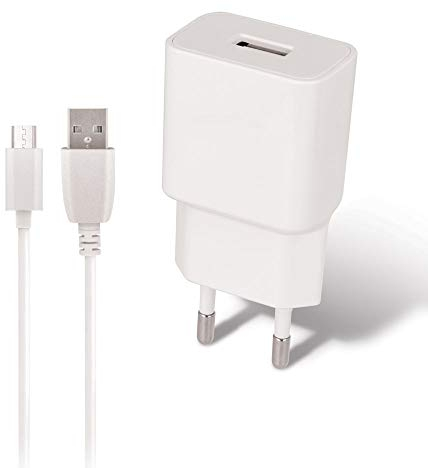 MaxLife - Cargador USB 1A y Cable para Samsung Galaxy A10, Galaxy J4 Plus, Galaxy A7 2018, Galaxy J6 Plus, Galaxy J6, Galaxy A6 Plus, Galaxy A6, Galaxy A8, Galaxy J7 2017, Galaxy J3 2017