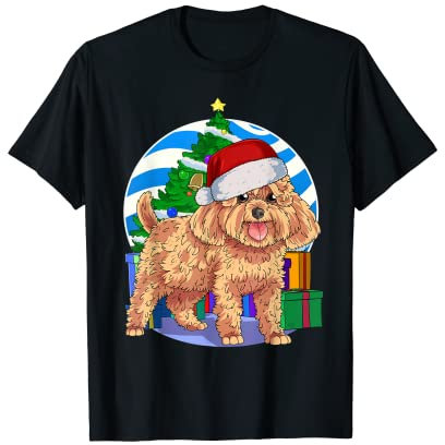 Weihnachtsmann-Weihnachtsbaumschmuck, Pudel, Geschenk T-Shirt