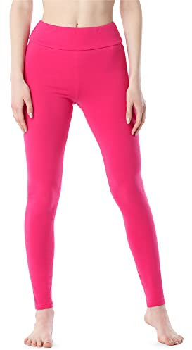 Merry Style Leggings Longs en Coton pour Femmes Confortables avec Large Ceinture MS10-429 (Amarante, L)