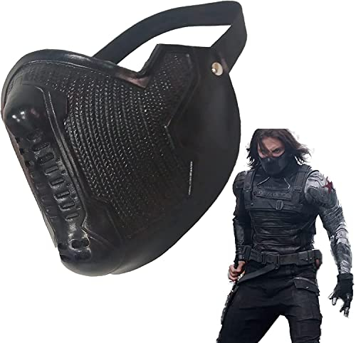 TZLCOS Masque de soldat d'hiver en latex Bucky Barnes James Buchanan Cosplay Hero Halloween Luxe Cosplay Mascarade Accessoires