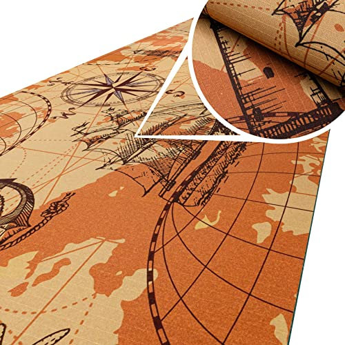 ANRO Küchenteppich Küchenläufer Teppich Läufer Küche waschbar rutschfest Abenteuer Abwaschbar 300 x 52cm