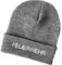 Schnoschi Hellgraue Strickmütze mit breitem Umschlag (Beanie Mütze) mit Feuerwehr Bestickt für Herren, Damen, Jugendliche und Kinder