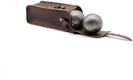 ALL SPORT VINTAGE - Tasche für Boccia-Kugel- Vintage-Rindsleder- handgenäht-französische Marke-27 x 9 cm- Personalisierbar